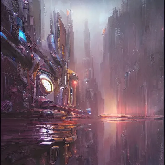 Prompt: award winning painting in the style of stephan martiniere and in the style of jean - claude mezieres