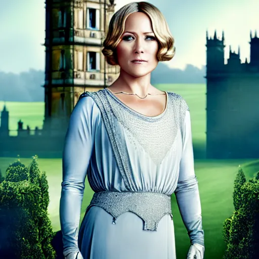 Prompt: Helene Fischer in downton Abbey. Movie still. artstation, cgsociety, deviantart, 8k, HD