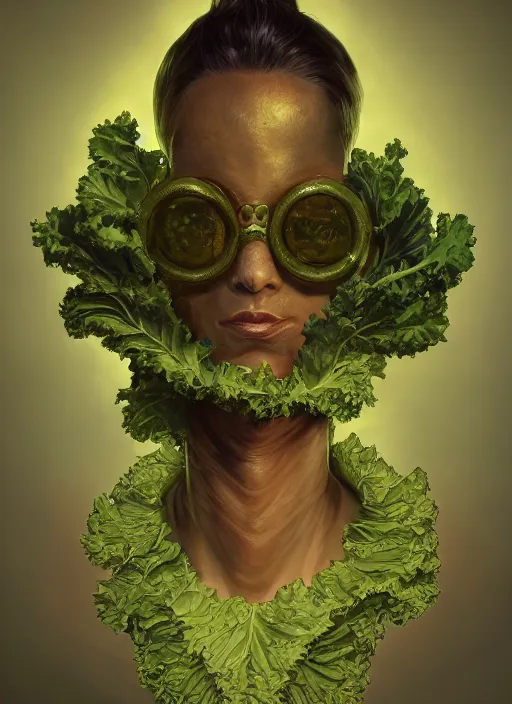 Prompt: biohazard portrait of kale!! tony kale bioshock, au naturel, hyper detailed, digital art, trending in artstation, cinematic lighting, studio quality, smooth render, unreal engine 5 rendered, octane rendered, art style by klimt and nixeu and ian sprigger and wlop and krenz cushart