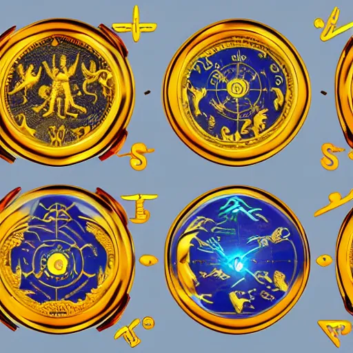 Image similar to zodiac sign horoscope set, illustration, trending on artstation, 4 k, 8 k