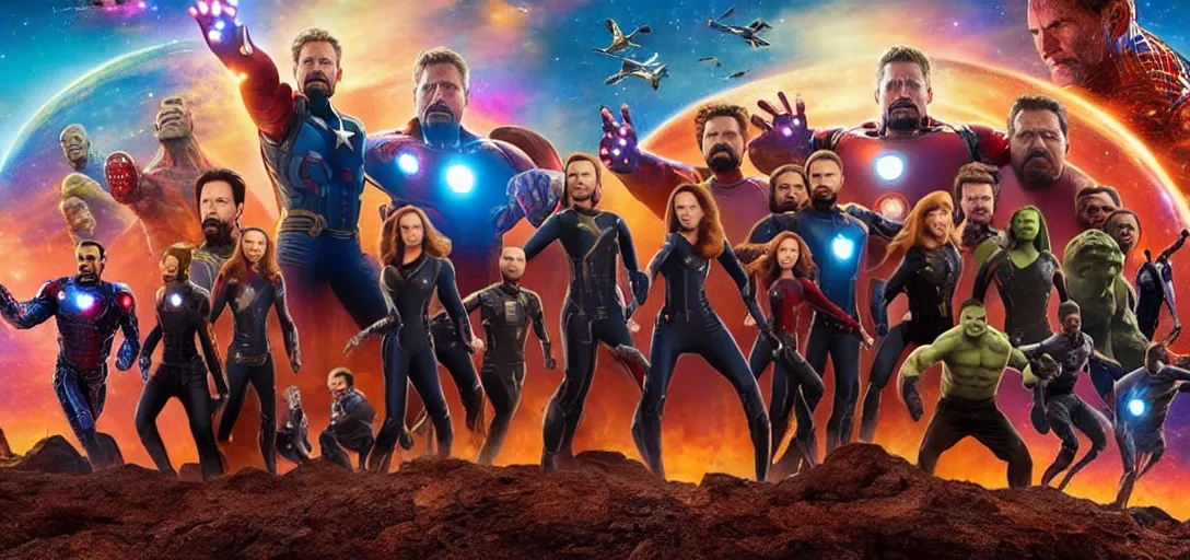 Image similar to a very high resolution image from a new movie. the avengers infinity war, photorealistic, photography, directed by wes anderson