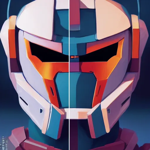 Image similar to face icon stylized minimalist gundam, loftis, cory behance hd by jesper ejsing, by rhads, makoto shinkai and lois van baarle, ilya kuvshinov, rossdraws global illumination