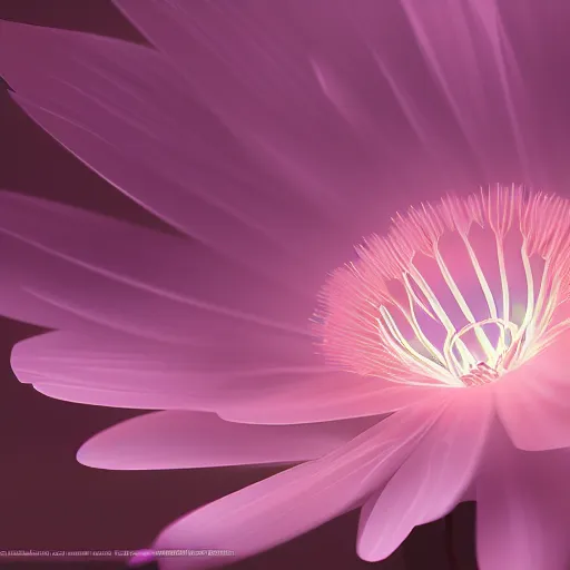 Image similar to Luminescent flower blooming at twilight, cgsociety