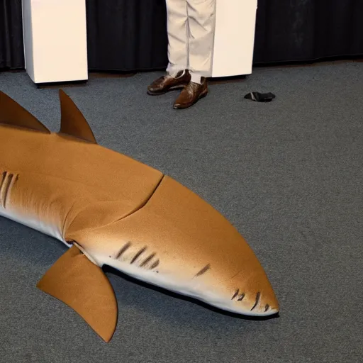 Prompt: photo of a land shark with legs