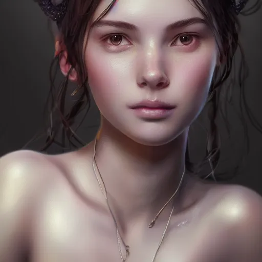 Image similar to portrait of a young beautiful girl with goddess like beauty, seraphic, cute, pure, 8 k uhd, unreal engine, octane render in the artstyle of finnian macmanus, john park and greg rutkowski