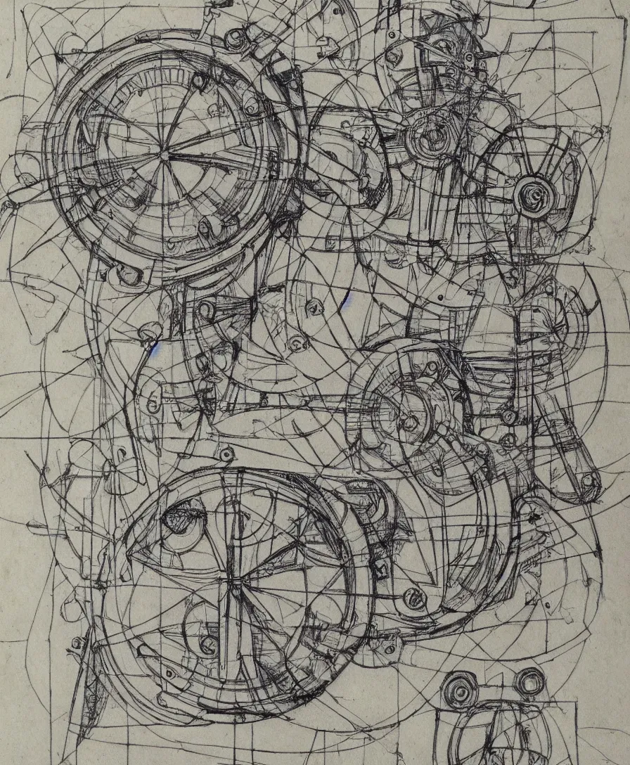 Image similar to mechanical drawing drafting blueprint sketch Davinci art abstract realistic