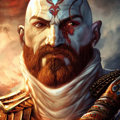 Epic portrait of christopher judge as kratos, unreal, Stable Diffusion