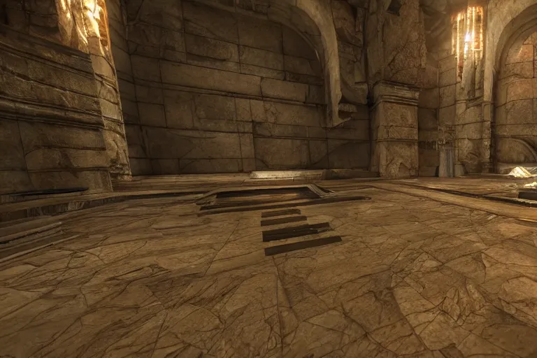 Prompt: a screenshot from quake ( 1 9 9 6 ), 4 k hd, unreal engine, octane render, raytracing
