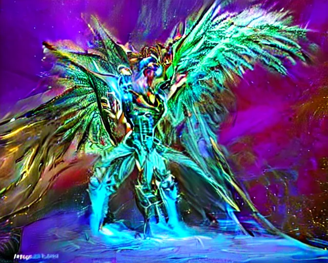 Image similar to cyber dragon angel pimp