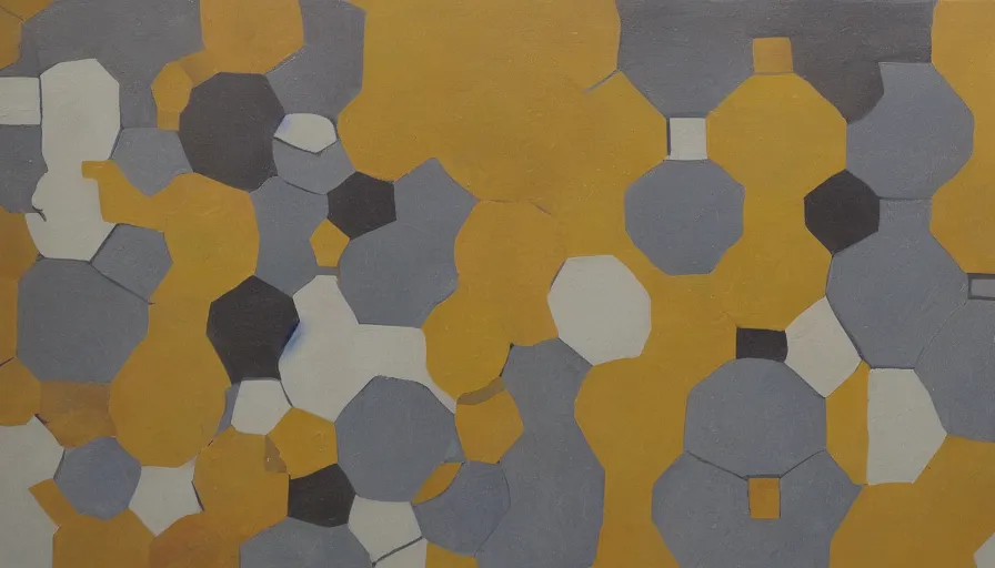 Image similar to shield made from hexagons in space, blocking the sun, art deco painting