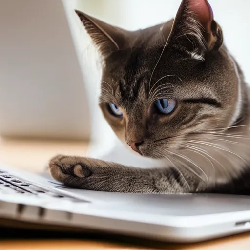 Image similar to cat is working on computer