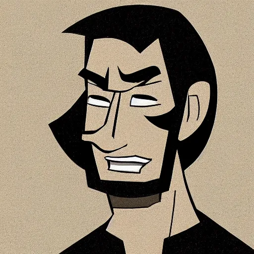 Image similar to handsome, cartoon network style, strong chin, portrait