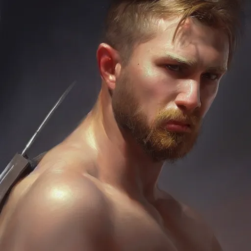 Image similar to a painting of a character fighting in a war by Mark Arian, high detail, hyperrealistic, concept art, artstation, 8k