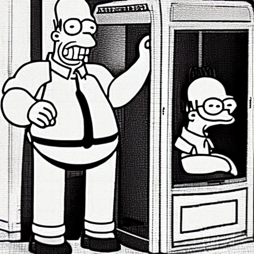 Prompt: homer Simpson try a time machine