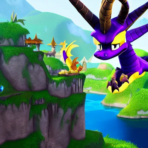 Image similar to spyro the dragon remastered in 4 k ultra hd