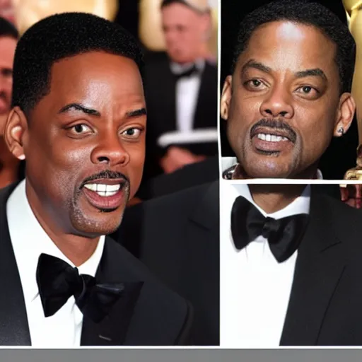 Prompt: chris rock slaps will smith at the academy awards