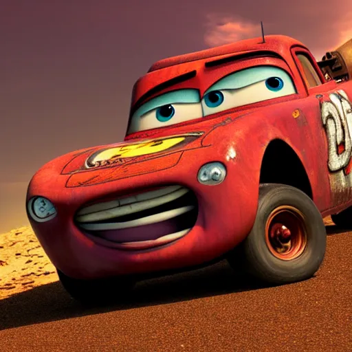 Image similar to full body photo, mater from cars as a human being, 4 k