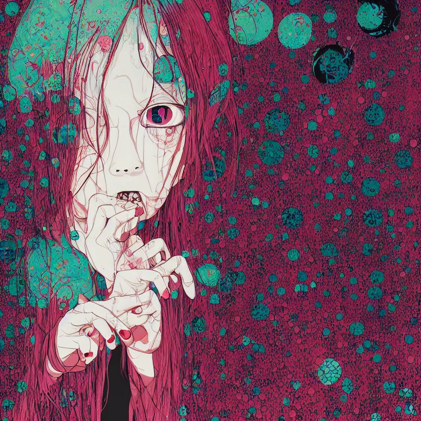 Prompt: a portrait of a girl by inio asano, beeple and james jean, hiroyuki takahashi color scheme, horror, terror