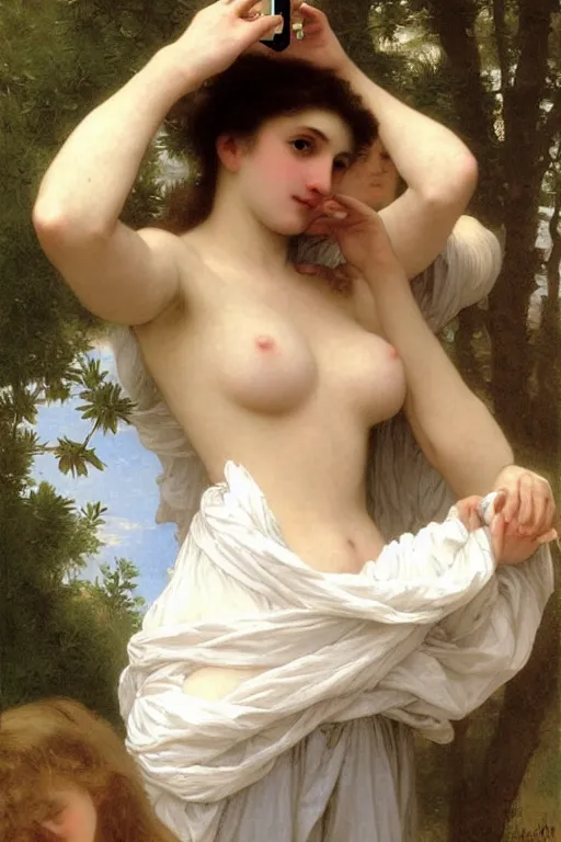 Image similar to iphone selfie by bouguereau