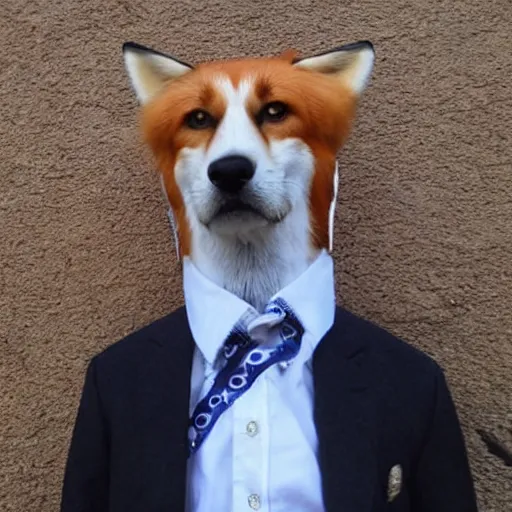 Image similar to a handsome foxhound wearing cute outfits