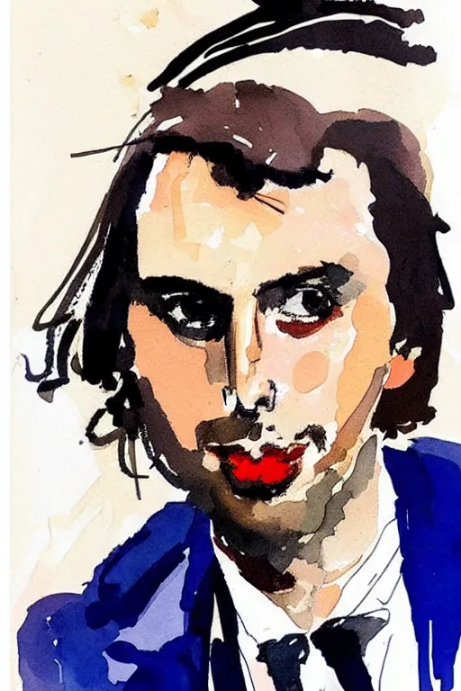 Image similar to beautiful portrait of Thierry Baudet by Milo manara and David downton