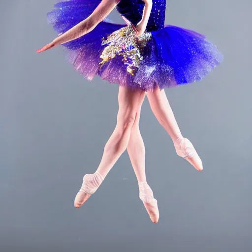 Prompt: the most beautiful sapphire crystal dodecahedron ballerina in the world