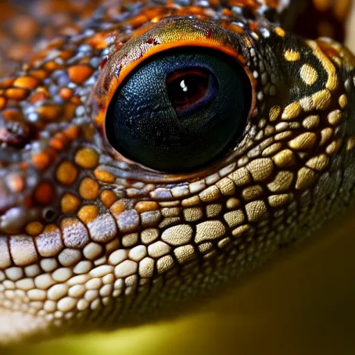 Image similar to a gecko looking into the camera, photorealistic, artstation, cinematic lighting 4k