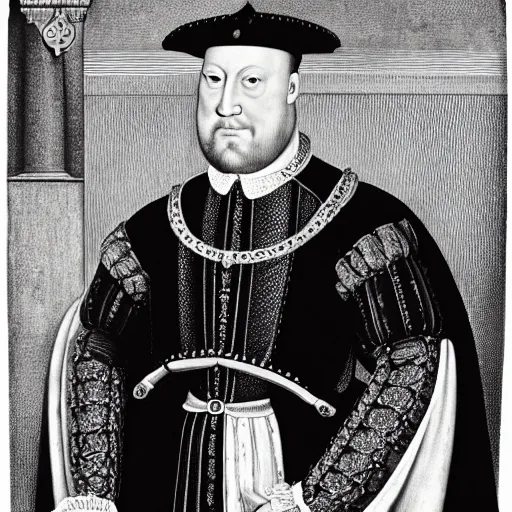 Prompt: modern photograph of henry viii