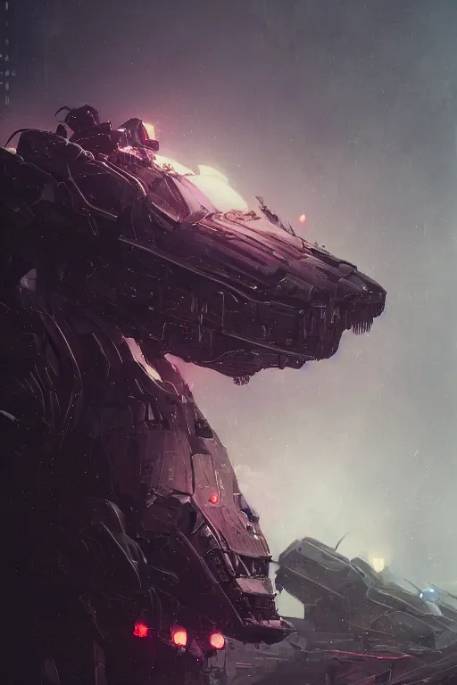 Prompt: A fancy portrait of a corrupted war machine by Greg Rutkowski, beeple, Sung Choi, Mitchell Mohrhauser, Maciej Kuciara, Johnson Ting, Maxim Verehin, Peter Konig, final fantasy, macro lens, 35mm, 8k photorealistic, cinematic lighting, HD, high details, dramatic, dark atmosphere, trending on artstation