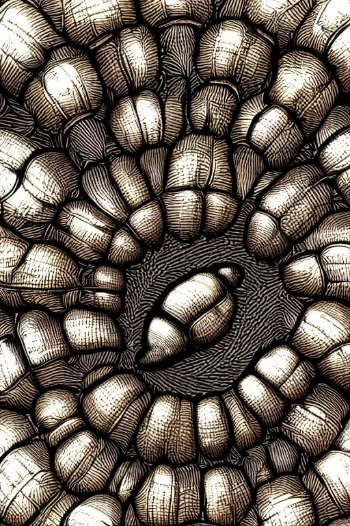 Image similar to armadillidium, symmetrical, highly detailed, digital art, sharp focus, trending on art station, anime art style