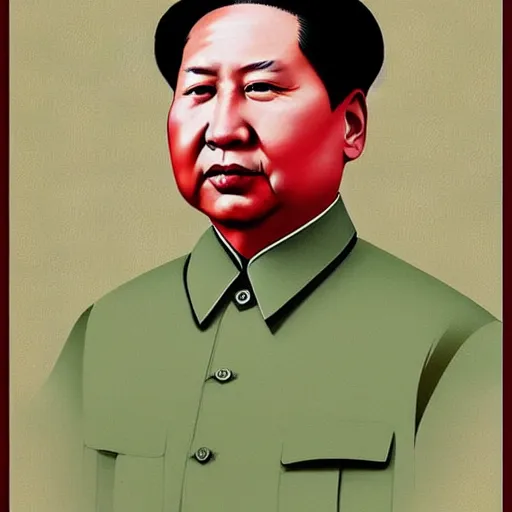 Prompt: portrait of mao zedong, hyper realistic, traditional chinese communist style artwork, masterpiece. digital art painting