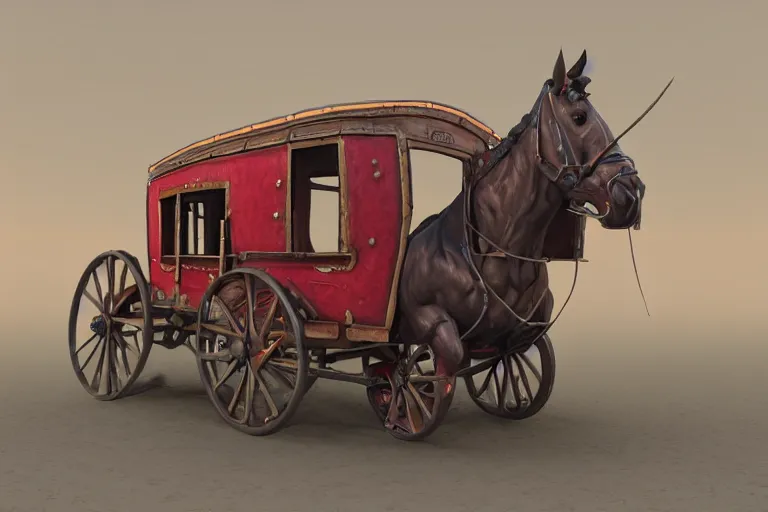 Image similar to 3d sculpt of a large circus wagon stagecoach, artstaton, League of Legends, red dead redemption2, overwatch, digital illustration