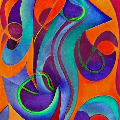 Prompt: by edward weston swirling harry potter. sculpture. a colorful abstract composition. it is made up of geometric shapes & lines in various colors. the shapes appear to be floating in space & the colors are very bright & vibrant.