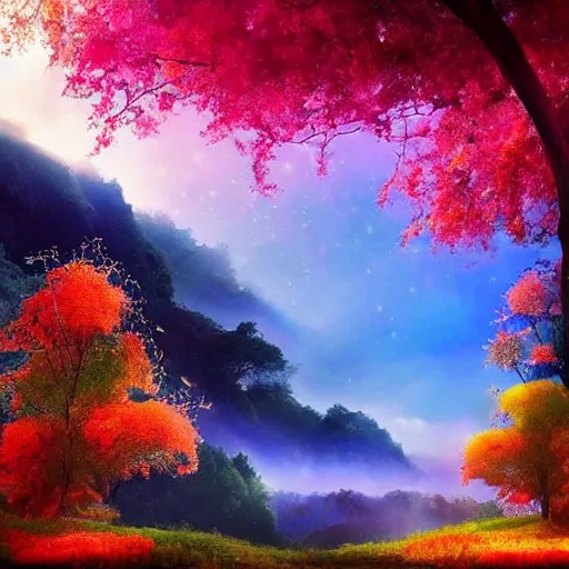 Image similar to beautiful anima dream, colour, nature, scenes, light, connection, relationship