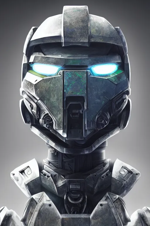 Image similar to robot ninja mask helmet halo master chief radiating a glowing aura global illumination ray tracing hdr fanart arstation by ian pesty and katarzyna da „ bek - chmiel