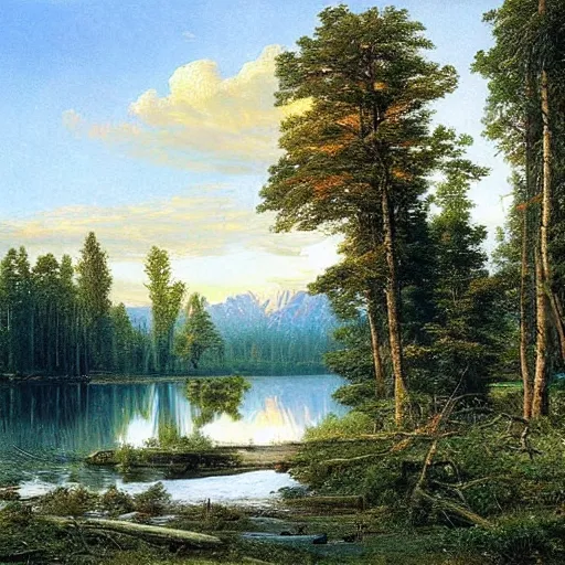 Prompt: Michigan, landscape, beautiful artwork by ivan shishkin