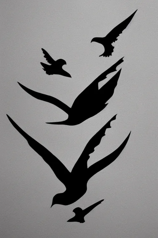 a simple tattoo design of minimalist flying birds, | Stable Diffusion |  OpenArt