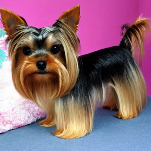 Prompt: yorkshire terrier xgen maya hair