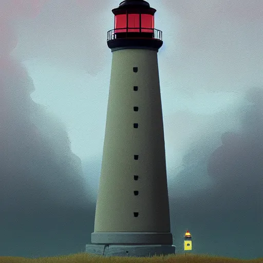 Image similar to lighthouse by simon stalenhag