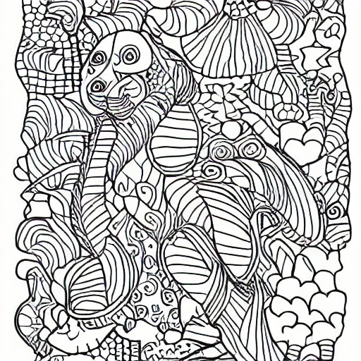 Ink Tracing Coloring Book for Passionate Coloring Enthusiasts: Discover The  Enchanting World of Adorable Doodle Animals A Journey with Reverse Colorin