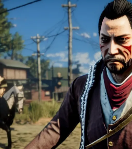 Image similar to kiryu tkazuma in rdr2,