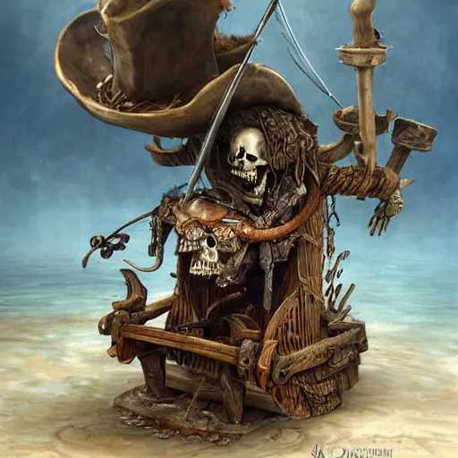 Image similar to pirate skeleton drinking beer by ellen jewett, tomasz alen kopera and Justin Gerard