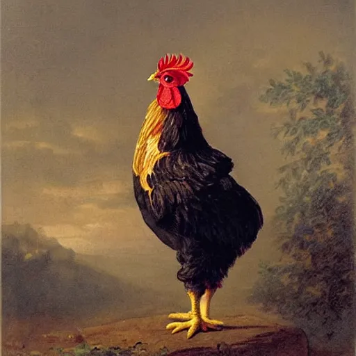 Prompt: a chicken in a military costume by sophie anderson