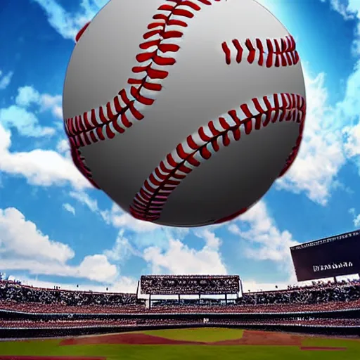 Image similar to baseball in the sky realistic