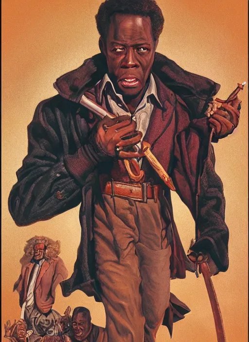 Prompt: portrait of Creighton Duke from Jason Goes to Hell (1993), highly detailed, centered, solid color background, digital painting, artstation, concept art, smooth, sharp focus, illustration, Jason Edmiston, donato giancola, Joseph Christian Leyendecker, Les Edwards, Ed Repka, WLOP, Artgerm