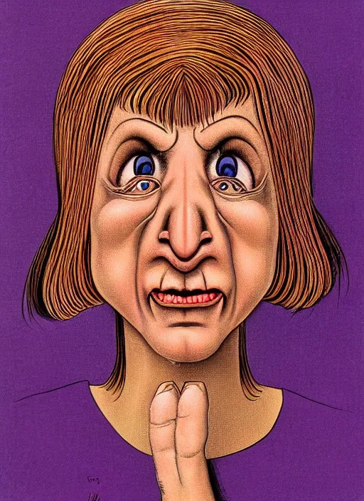 Prompt: portrait of a beautiful woman by basil wolverton