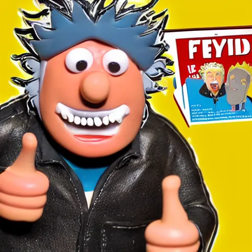 Image similar to movie style of claymation guy fieri in the style of wallace and gromit