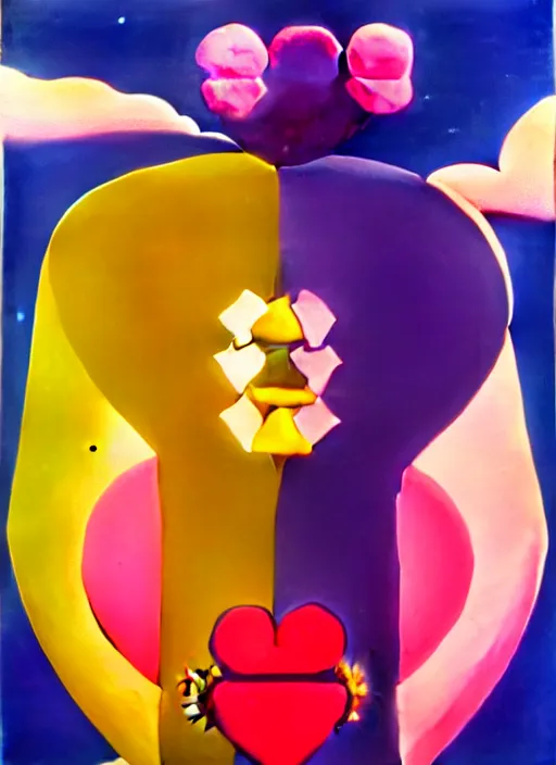 Image similar to love by shusei nagaoka, kaws, david rudnick, airbrush on canvas, pastell colours, cell shaded, 8 k