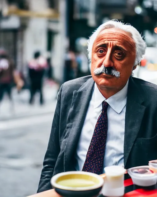 Image similar to a boba tea. hyper realistic and anamorphic 2 0 1 0 s movie still of giovanni falcone, by paolo sorrentino, leica sl 2 3 0 mm, beautiful color, high quality, high textured, lens flare, refined face