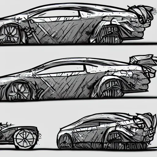 Image similar to darkest dungeon art style car concept